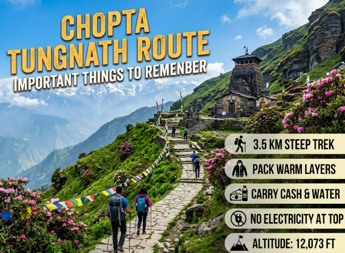 Chopta Tungnath Trek Route, Distance, Altitude & Map